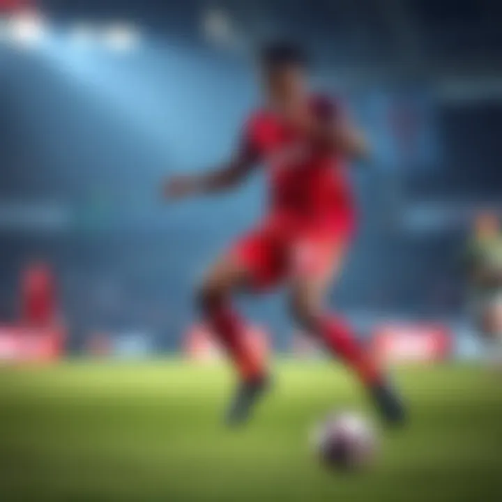 Bukayo Saka dribbling the ball during a match, showcasing his skills and focus