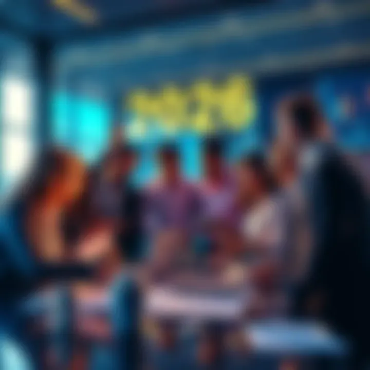 Business Growth in 2026 A diverse group of business professionals engaged in discussion around financial charts and graphs, symbolizing growth and optimism for the year 2026.