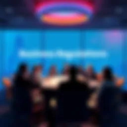 Group of business people discussing new regulations at a meeting