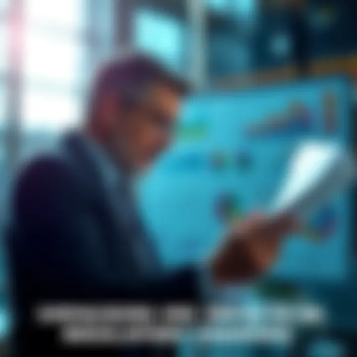 A businessman looks at documents and charts related to recent regulatory changes that impact various industries.