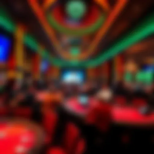 Players engaged in poker games at Aria's poker room, showcasing the lively atmosphere and table action.