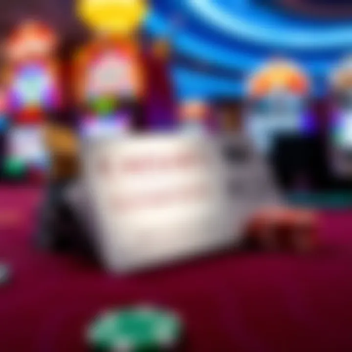 Close-up of a platinum status card at Caesar's in Murphy, NC, with gaming chips and a slot machine in the background