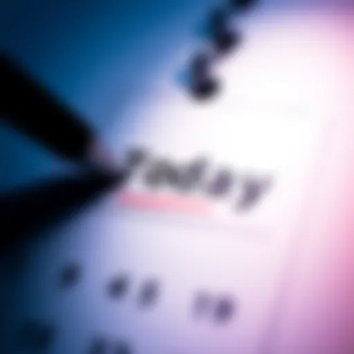 A close-up of a calendar page with today's date highlighted, symbolizing a monthly check-in day.