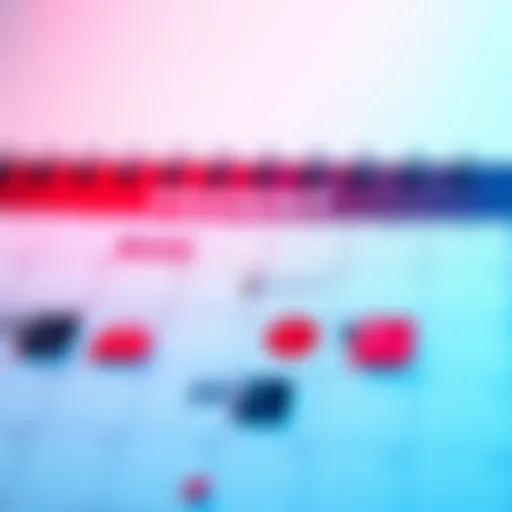 A calendar page showing events scheduled for the 23rd, marked with icons and highlights.