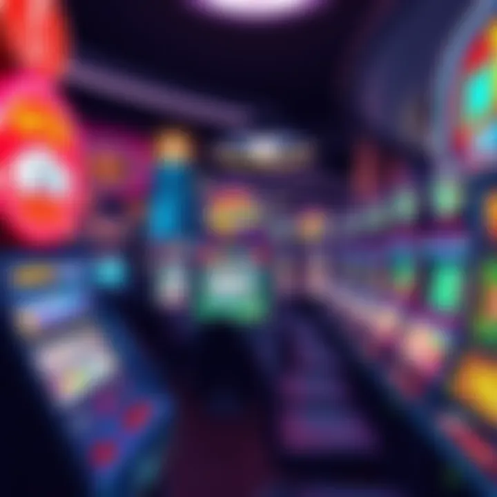 California Crypto Casino Games A vibrant display of various casino games like slots and poker available at a California crypto casino after the ban on sweepstakes sites.