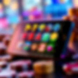 A smartphone displaying various casino game icons, including slots and card games, representing Canadian casino apps.