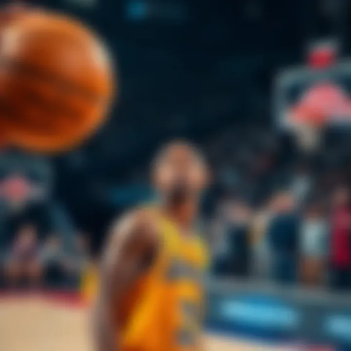 Carter of the Lakers looks disappointed as he misses a crucial rebound during the game against the Pistons, with fans showing heartbreak in the background.