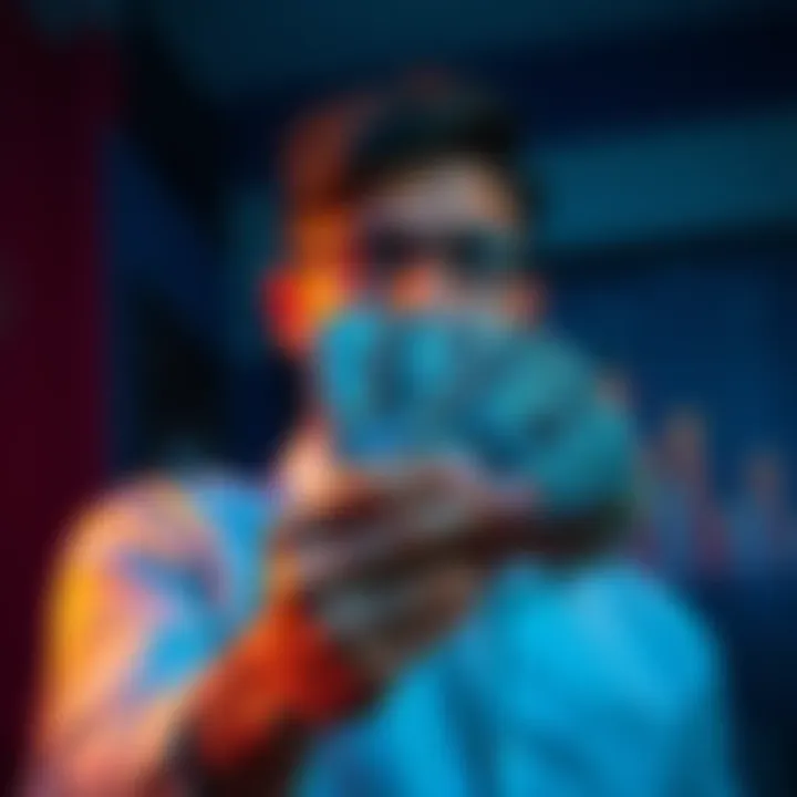 Cash Out Decision A person holding cash with a thoughtful expression, weighing the decision to cash out or hold on.