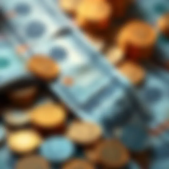 Cash Flow Trends Close-up of cash notes and coins representing current cash trends in the economy