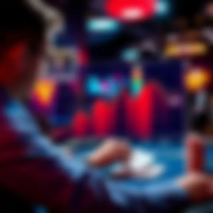 A player analyzing their performance graph for live cash games, showing ups and downs in their results.