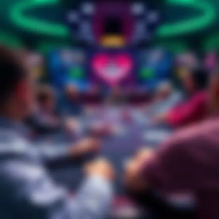 A poker table showing players discussing optimal open sizes and strategies for cash games