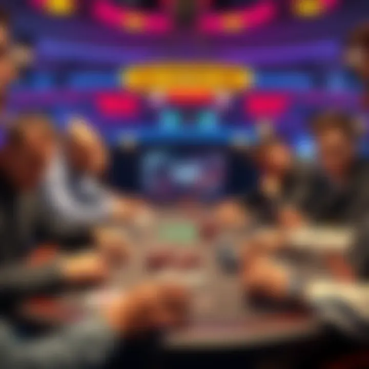 Group of players engaged in a cash game at a poker table, with chips and cards visible