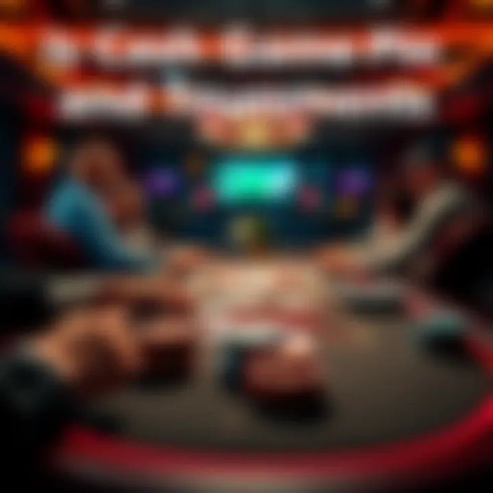 A poker table showing players engaged in a tournament game, with chips and cards in focus, illustrating the shift from cash games to tournaments due to rising rake.