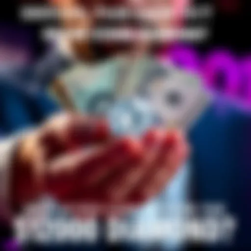 A person holding cash and a shiny diamond, weighing their choices between taking money or risking for more.