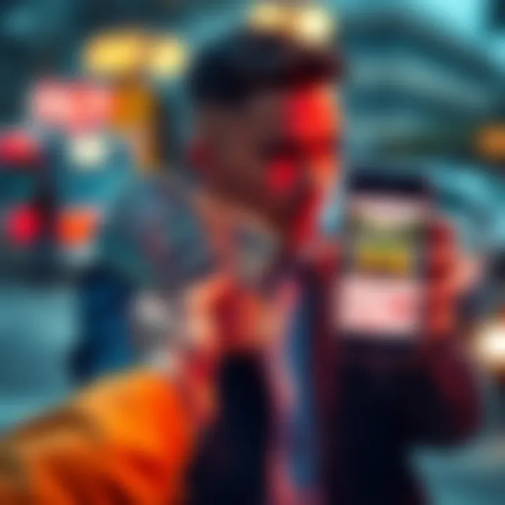 A person holding cash in one hand and a smartphone displaying a ride service app in the other hand, contemplating their choice.