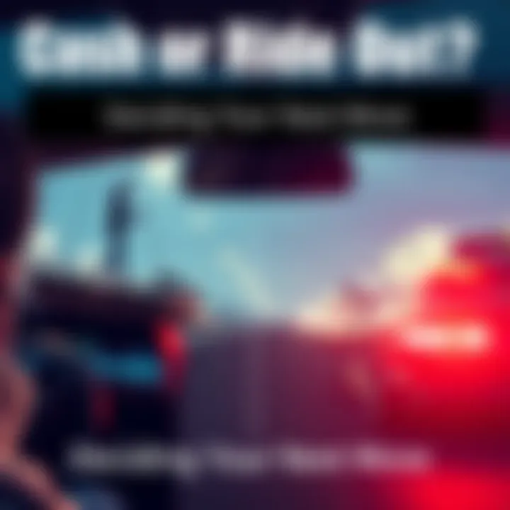 A person weighing options between cash and a car, reflecting on financial choices.