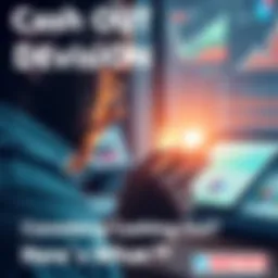 Cash Out Decision A person considering financial options while looking at graphs and charts on a tablet, symbolizing investment decisions.