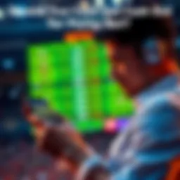 A person looking at a betting app on their phone, contemplating whether to cash out a parlay bet, with sports scores displayed in the background.