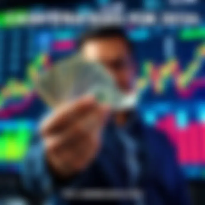 A person holding a stack of cash with financial charts and graphs in the background, symbolizing strategies to increase earnings in 2026.