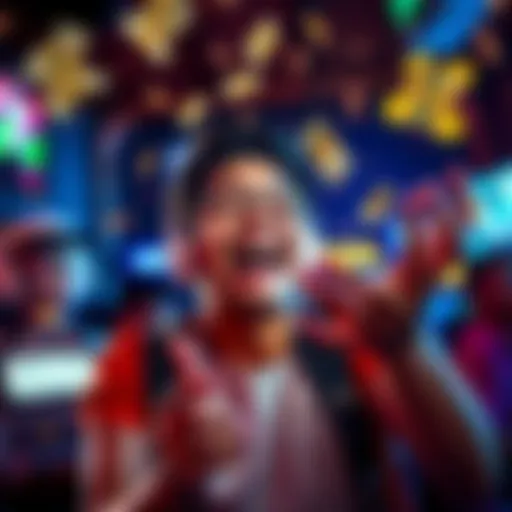 Cash Wins Celebration A person celebrating late-night CS2 game victories with cash and happy expressions