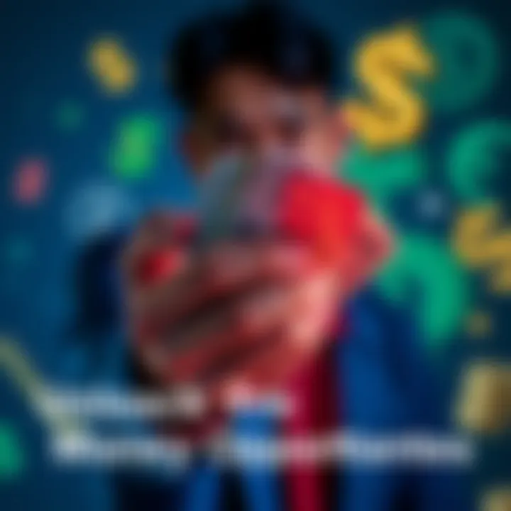A person holding cash with various financial symbols in the background, representing free money opportunities