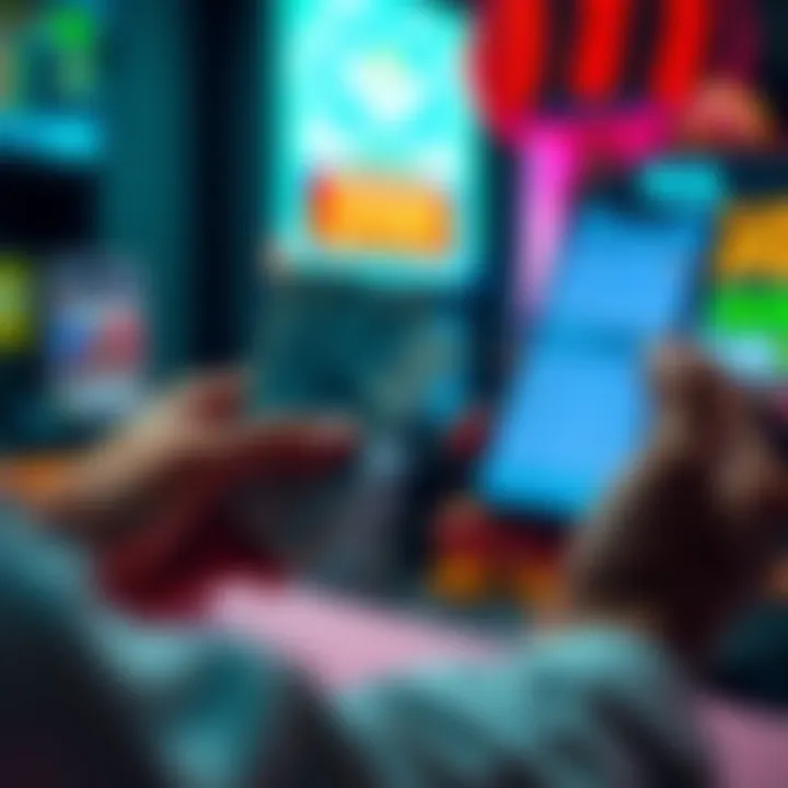 A person holding cash and a smartphone, looking at different cashout options on the screen.