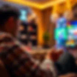 A person using a smartphone to play casino games while seated in a cozy home environment