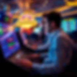 A person sitting at a casino app interface, looking focused while placing bets and tracking their bankroll progress.