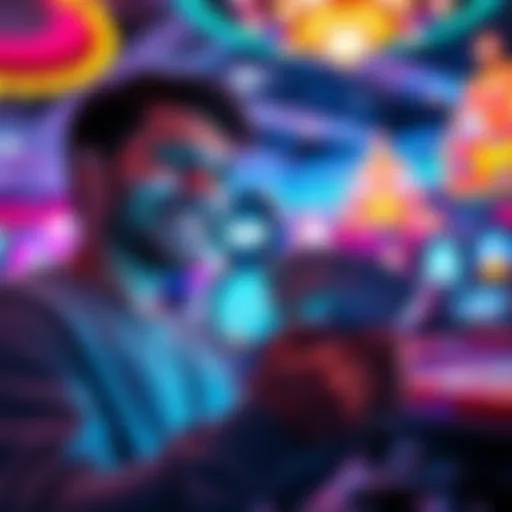 A player smiling while counting cash after winning at a casino with a $500 amount visible
