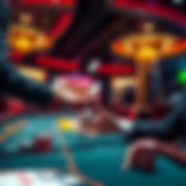 A player confidently tossing chips towards the stickman at a casino table, showcasing their skill in placing bets.