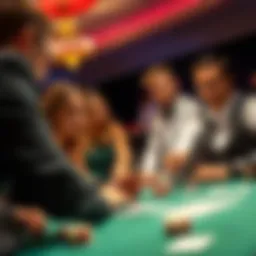 A group of people learning to deal cards in a casino training class, focused on hands-on practice and instruction.