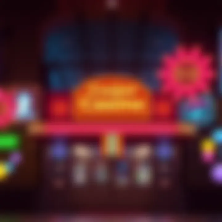 Bright lights and signs at the entrance of a local casino, inviting people to enter and gamble.