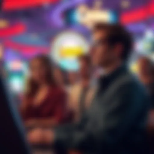 Group of gamblers in a casino showing little reaction to a nearby player's win of $600