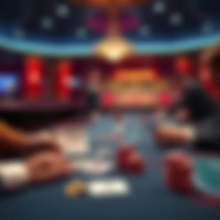 Casino Game Fairness A casino table showing a dealer explaining game rules to players, with cards and chips visible, symbolizing transparency in casino games.