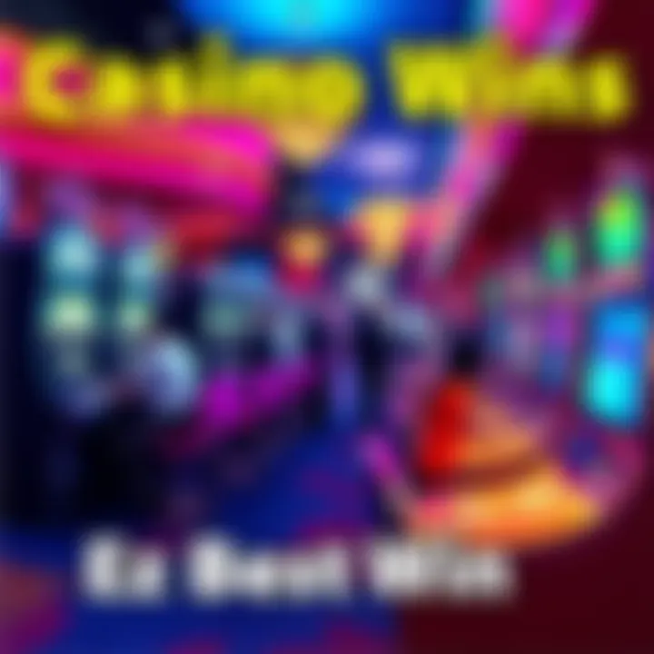 A vibrant casino scene featuring various gaming machines and players enjoying their time at Ez Best Win.