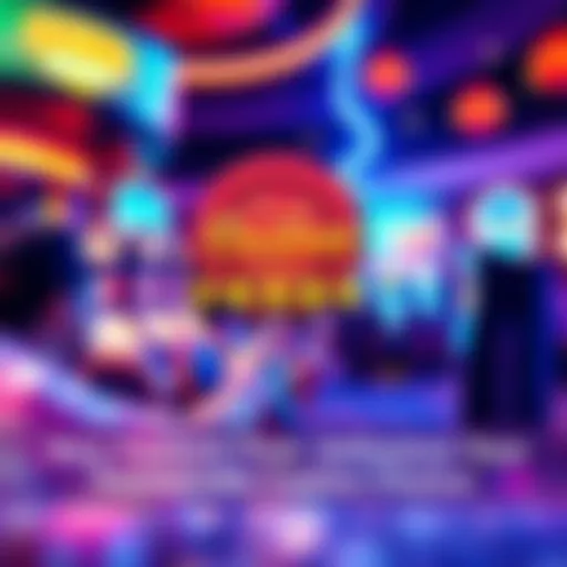 A vibrant scene showing various casino games, highlighting the excitement of sweepstake casinos with players enjoying gaming and redeeming rewards.