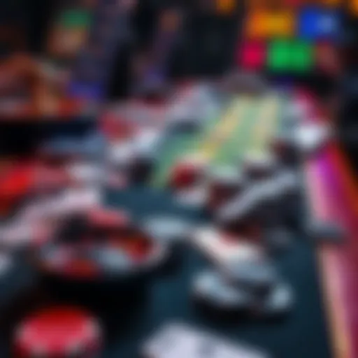 A table filled with various casino games including cards and chips, showcasing fair gameplay interactions among players