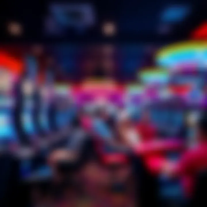 A bright casino gaming room filled with smiling players at various slot machines and card games, showcasing a lively atmosphere.