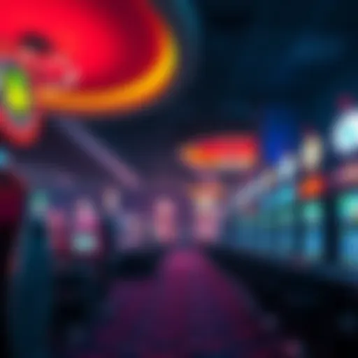 A casino floor featuring dim lighting, soothing music, and various gaming machines designed to engage gamblers.