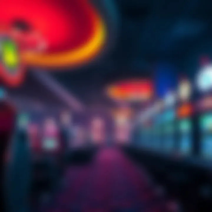 A casino floor featuring dim lighting, soothing music, and various gaming machines designed to engage gamblers.