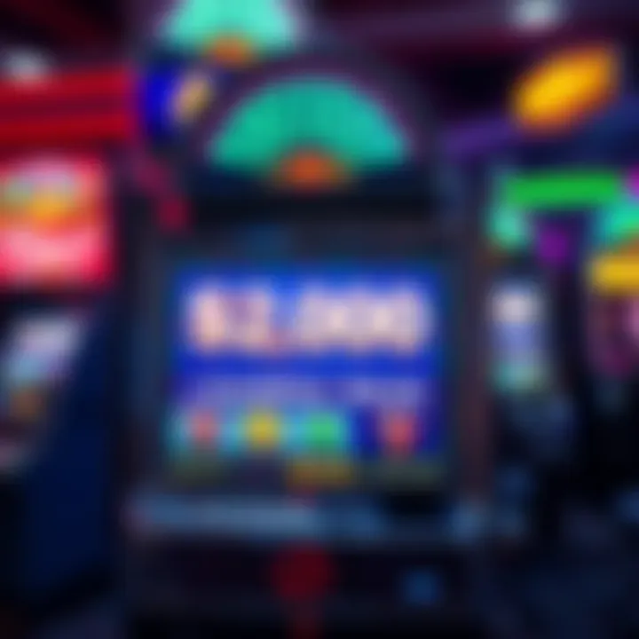 A casino slot machine displaying a jackpot and cash payout message, highlighting handpay rules.