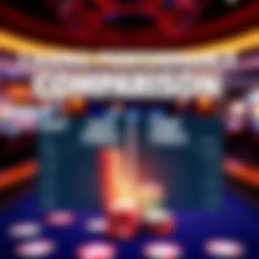 A graphic showing a comparison of Day Theo and Trip Theo in a casino setting, with visuals of chips and player statistics