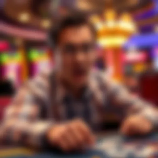 A casino player looks stunned after a dealer's mispay during a game