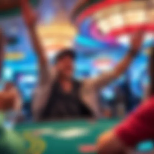 A player at Montego Bay Casino in Wendover NV celebrates after turning an $8900 buy-in into $16100, showing excitement at the gaming table.