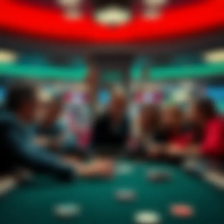 Casino Poker Dispute A poker player throws cards towards the dealer while other players watch with mixed reactions at a casino table.