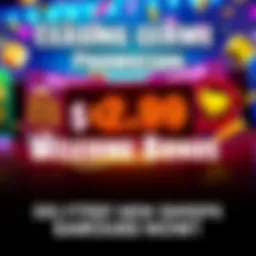 A vibrant graphic showing a casino theme with colorful scratchers and the text for a $29.99 Welcome Bonus, inviting players to join the fun.