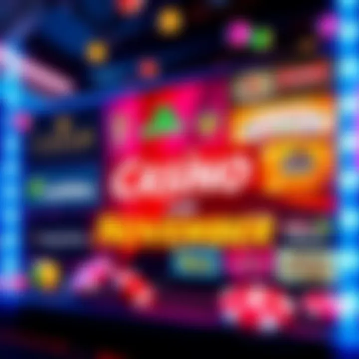 Casino Promotions for November Colorful graphic showing various online casino promotions with bonuses and offers, featuring logos of casinos like Caesars and DraftKings.