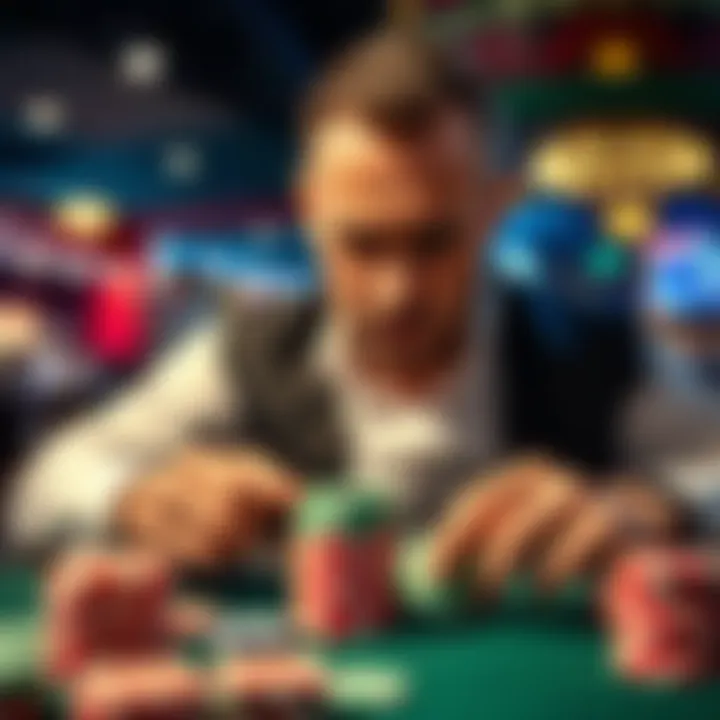 A frustrated blackjack player looking at casino chips and a card table, expressing disappointment over losing money and poor customer service.