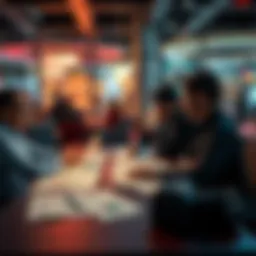A group of people discussing changes in casino regulations at a table with documents and charts in front of them.