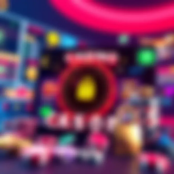 Different icons representing promotions, games, user experience, and security on a casino website